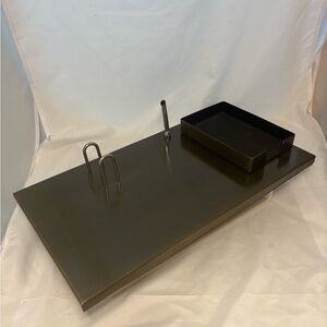 Vintage MCM Smokador for Knoll Executive Desk Organizer in Brushed Brass